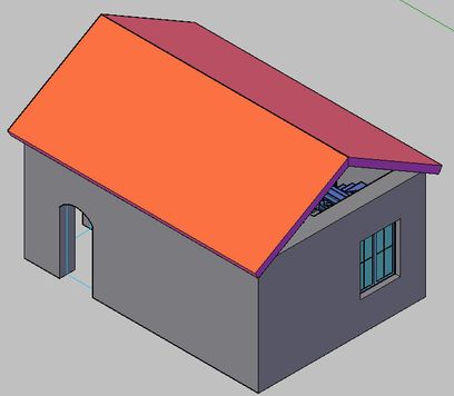Obrázek 10-11: Výkres – Střecha – Izometrický pohled – Koncepční stínování