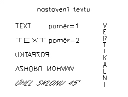 Nastavení textu