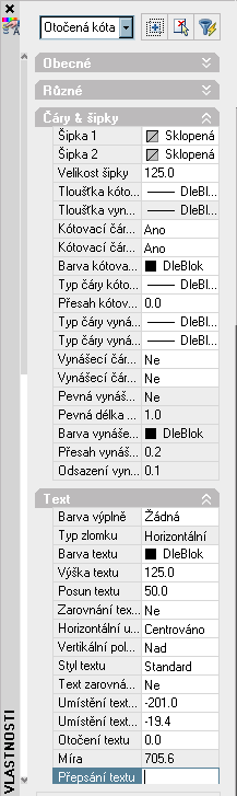 Okno Vlastnosti